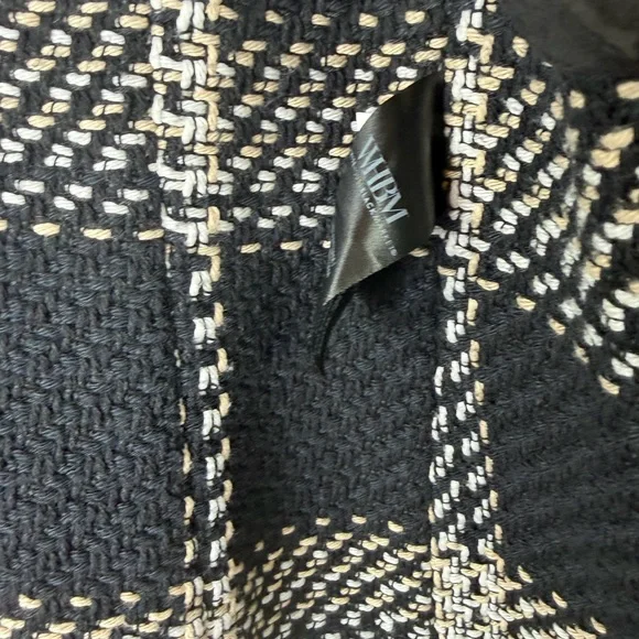 White House Black Market Black and White Plaid Blazer Textured Career Workwear - Picture 7 of 16